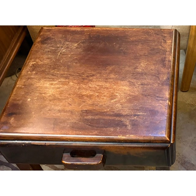 Wood Mid Century Low Side Table With Drawer or Low Asian Desk For Sale - Image 7 of 7