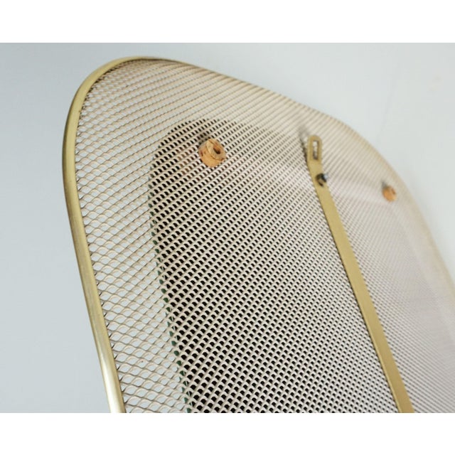 Mid-Century Modern Wall Mirror with Wire Mesh Frame and Brass, 1950s For Sale - Image 9 of 11