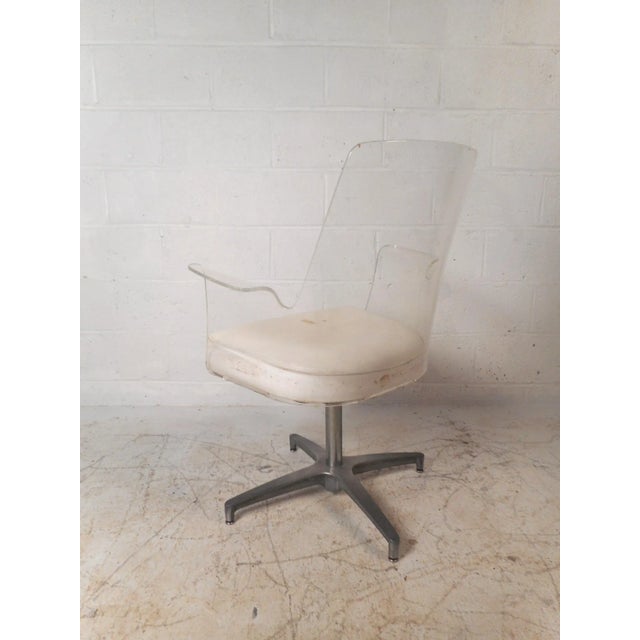 Mid Century Modern Herman Miller Style Lucite Swivel Chair Chairish