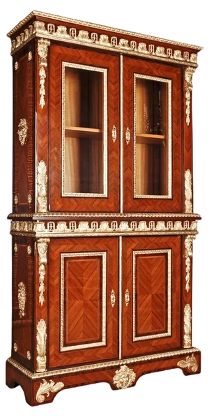 20th Century French Louis XIV Style Bookcase Cabinet
