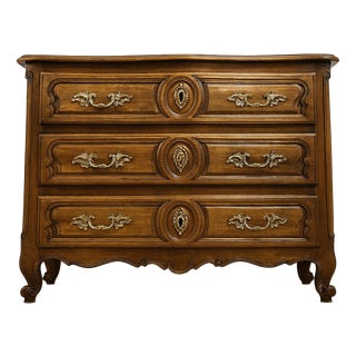 Louis XV Curved Lyonnaise Chest of Drawers in Walnut For Sale