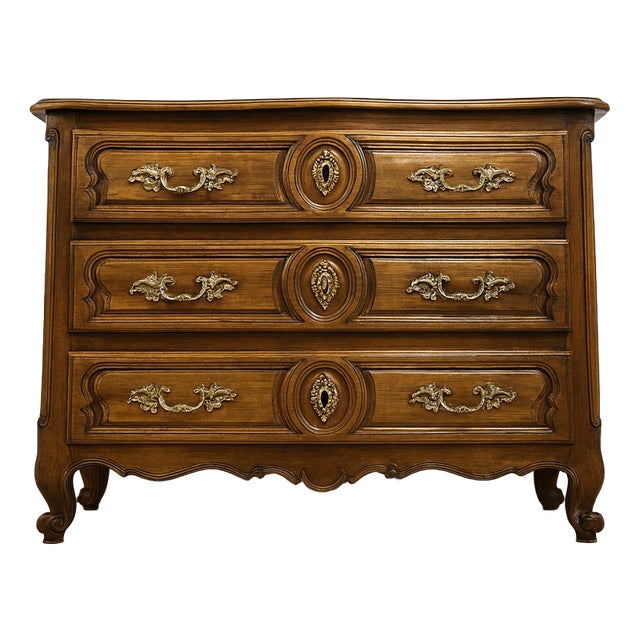 Louis XV Curved Lyonnaise Chest of Drawers in Walnut For Sale