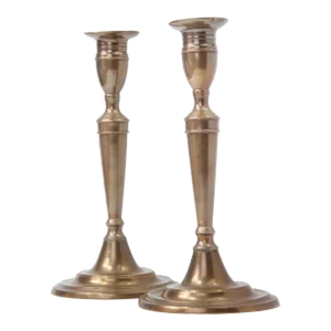 Late 18th Century English Bell Metal Candlesticks- a Pair