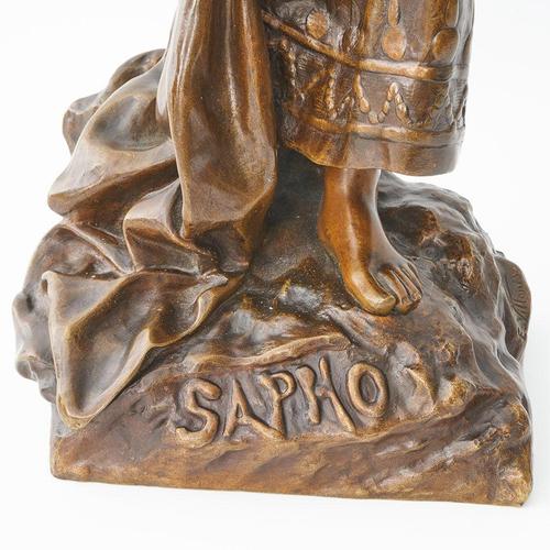 Brown Emmanuel Villanis, Sapho, Bronze For Sale - Image 8 of 13
