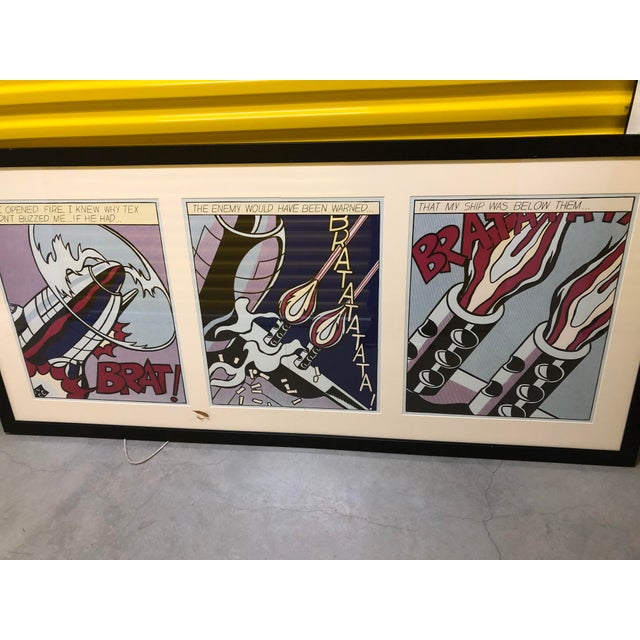 2000 - 2009 Roy Lichtenstein "As I Opened Fire" Triptych Poster Framed For Sale - Image 5 of 7