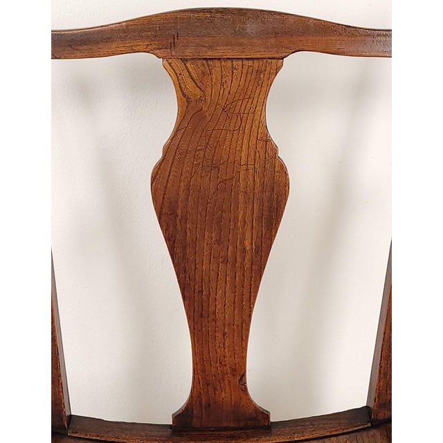 English Oak Armchair With Saddle Seat, 19th Century or Earlier For Sale - Image 9 of 12