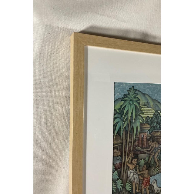 Original Balinese Oil Painting on Canvas, Vibrant Mid-Century Art – 1975 For Sale In Los Angeles - Image 6 of 7