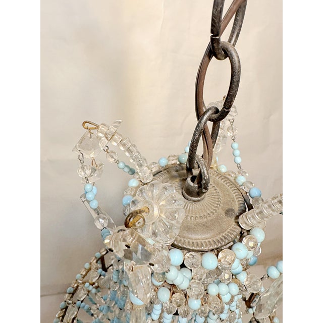 Metal Vintage Beaded Empire Style Chandelier For Sale - Image 7 of 9