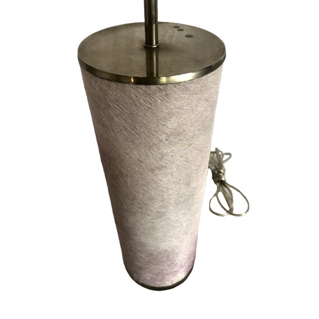 A Pair of Mid-Century Hair-on-Hide Wrapped Table Lamps With Brass Trim For Sale - Image 16 of 18