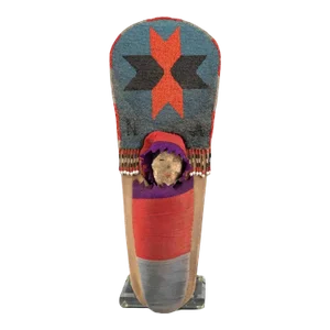 Antique Plateau Native American Model Cradleboard With Doll