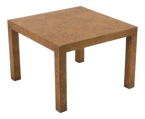 Heritage Henredon Fine Furniture Parsons Side Table Faux Tortoise Oil Spot Finish 1970s