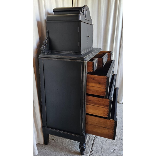 Circa 1930's Chest of Drawers, Ebonized, Distressed Dresser For Sale - Image 11 of 17