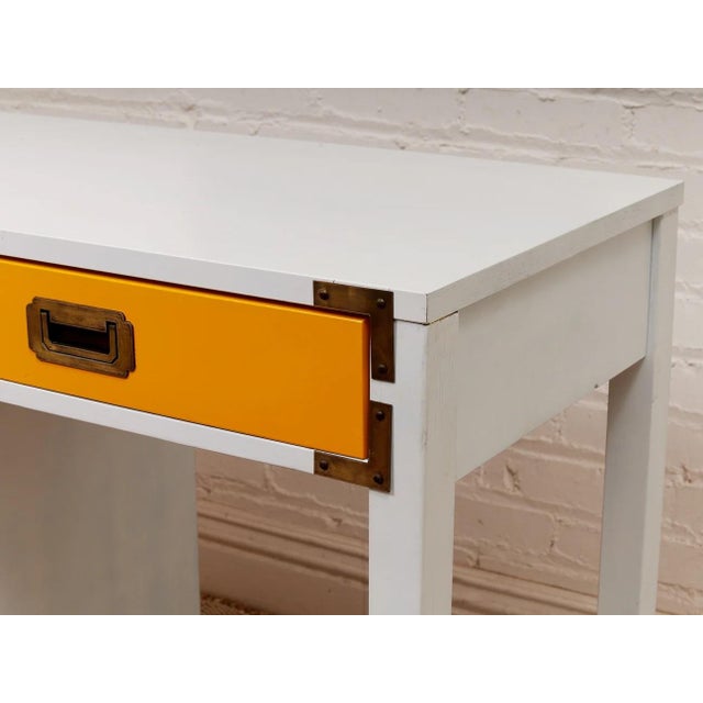 Mid 20th Century Mid 20th Century Campaign Mustard Desk For Sale - Image 5 of 10
