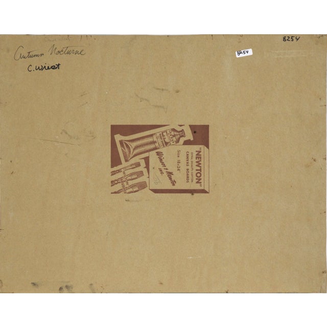 "Autumn Nocturne" - Abstracted Forest Landscape in Oil on Artist's Board by Claire Weist For Sale In Monterey, CA - Image 6 of 7