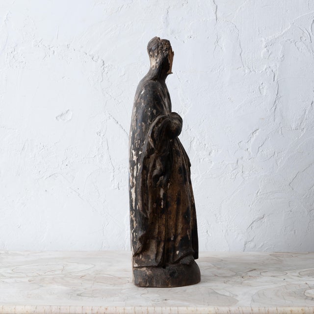 Dark Gray Immaculate Conception Santos, 18th Century For Sale - Image 8 of 13