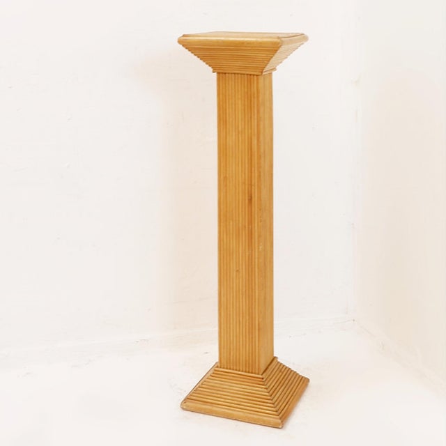 Pencil Reed Pedestal in the style of Vivai Del Sud, 1970s For Sale - Image 11 of 12