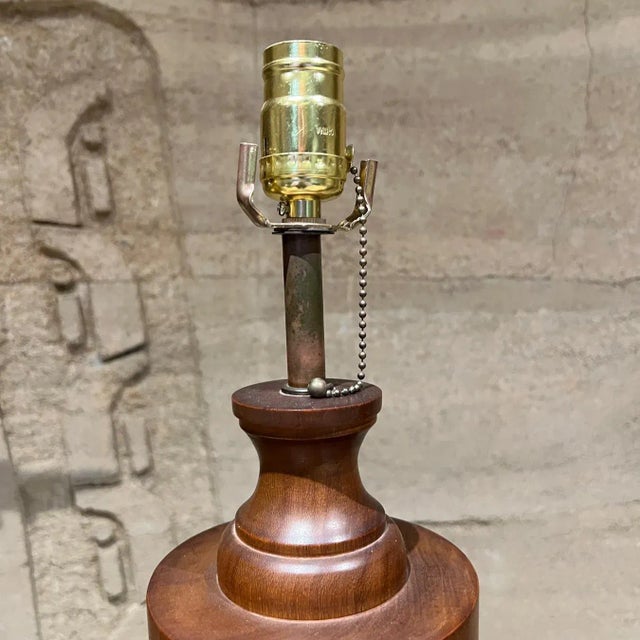 1950s Sculptural Table Lamps Solid African Mahogany For Sale In San Diego - Image 6 of 11