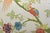 Custom-tailored pillow by Mike Seratt of The Prized Pig in Schumacher's Arbre Chinois botanical bird linen-print fabric....