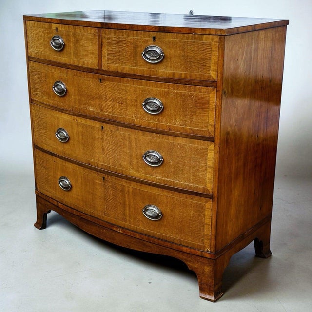 Bow Front Chest of Drawers in Inlaid Mahogany For Sale - Image 11 of 11
