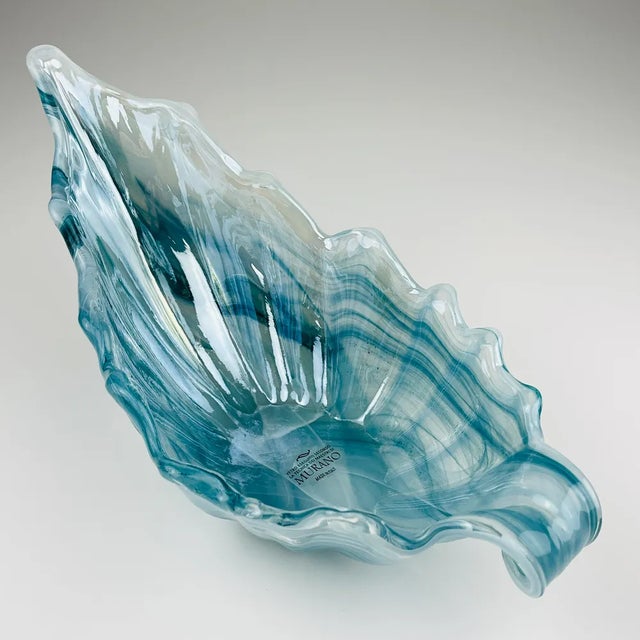 Vintage Italian Blue Art Glass Vase, 1990s For Sale - Image 4 of 13