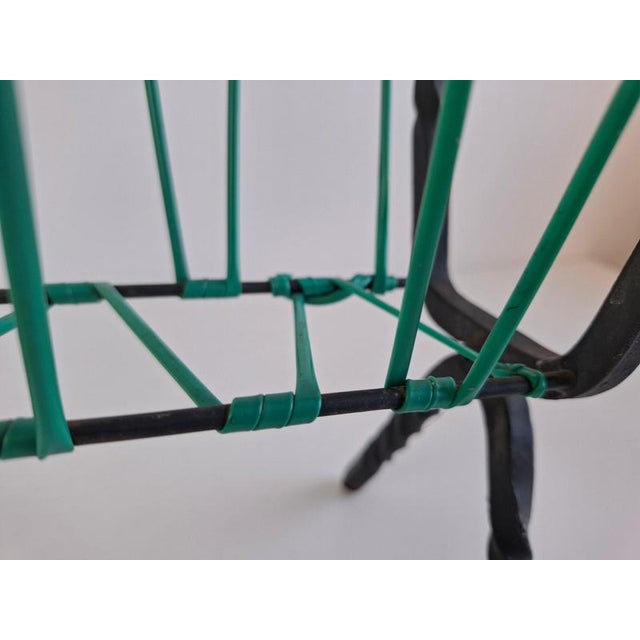 Mid-Century Czechoslovakian Magazine Rack with Green Wire, 1960 For Sale - Image 11 of 18