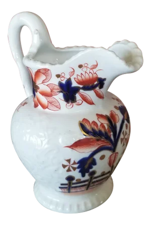 Antique English Gaudy Welsh Pitcher by John and Richard Riley