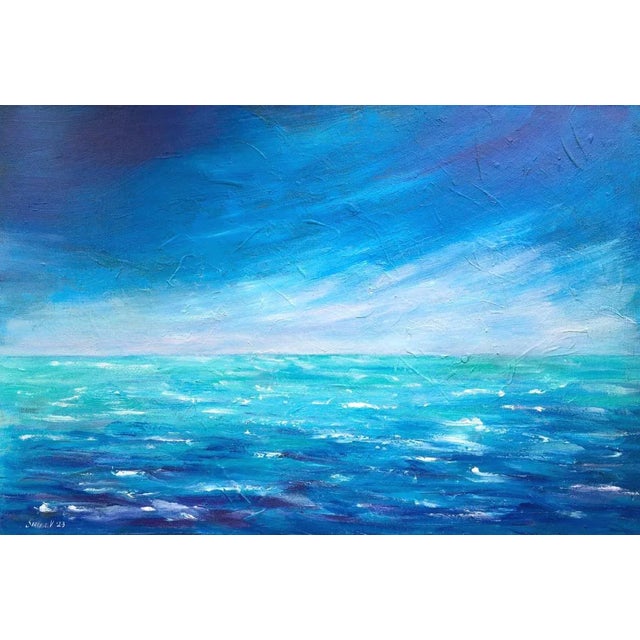 Seascape Original Painting on Canvas Wall Decor Painting by Valeriya Serova For Sale