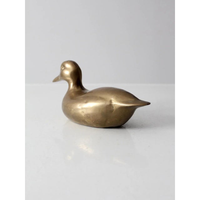 Mid-Century Modern Mid Century Brass Duck For Sale - Image 3 of 10