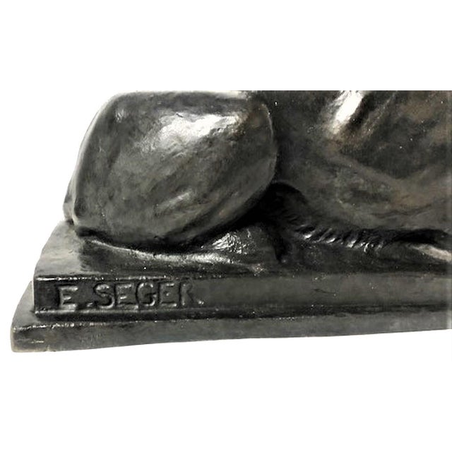 Signed “E. Seger”. Black patina. Dimensions Height: 8 inches (20cm) Width: 7.5 inches (18.75cm) Depth: 8.5 inches...