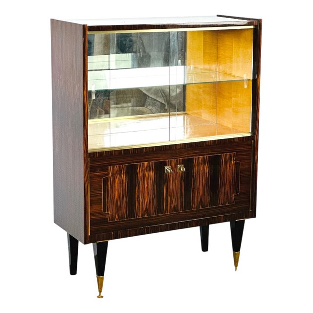 French Modern Display Cabinet in Macassar, 1950 For Sale