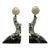 Pair Art Deco Sea Lion Bookends French Silverplate Alabaster For Sale