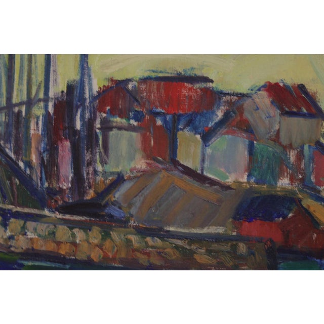 Karl Axel Gadd, Bohuslän Fishing Village, 1949, Oil on Canvas, Framed For Sale - Image 12 of 17