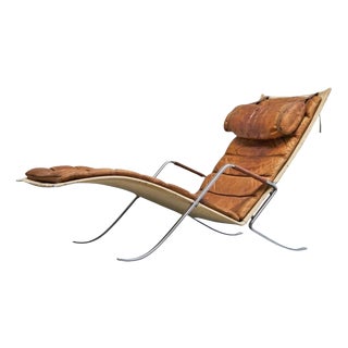FK87 Grasshopper Lounge Chair in Cognac Leather by Fabricius & Kastholm for Kill International, 1940s For Sale