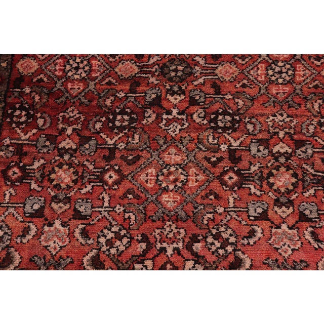 Antique Tabriz Red/Brown Wool Runner Rug- 3'4'' X 10'5'' For Sale - Image 4 of 10