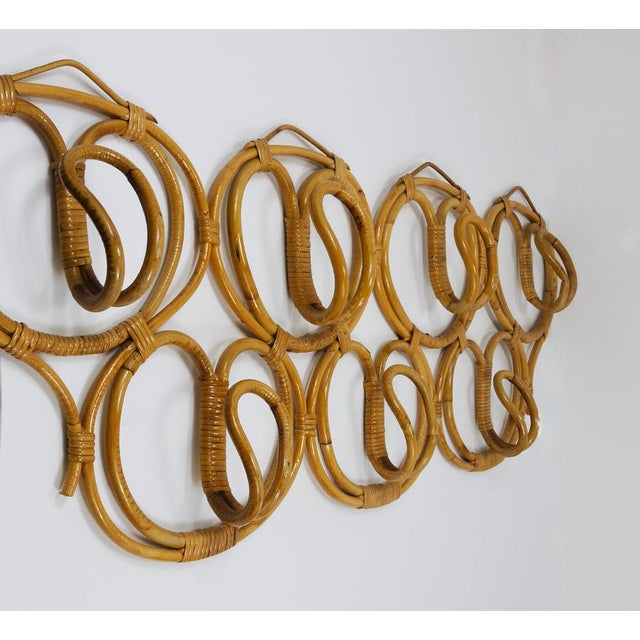 Large Rattan Wall Coat Rack attributed to Franca Helg & Franco Albini for Bonacina, Italy, 1960s For Sale - Image 14 of 15