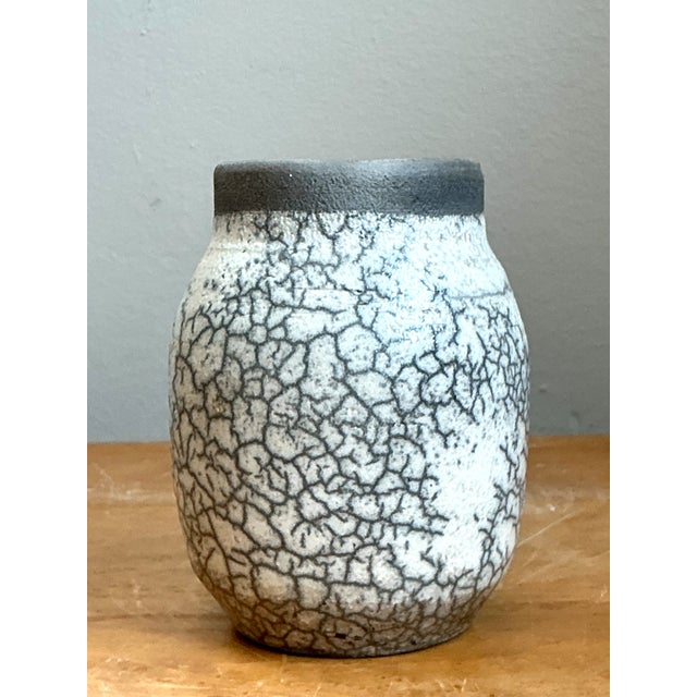 Late 20th Century Vintage Crackle Glazed Ceramic Vase For Sale - Image 5 of 12