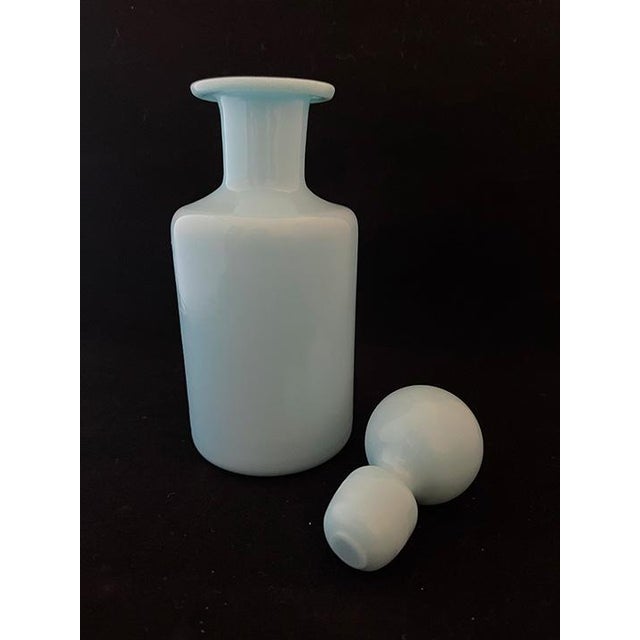 Portieux Vallerysthal Early 20th Century Portieux Vallerysthal Aqua Blue French Perfume Decanter For Sale - Image 4 of 10