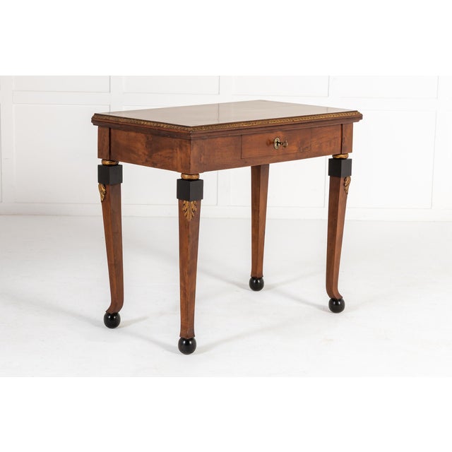 Antique Italian Walnut Card Tables, 1800s, Set of 2 For Sale - Image 5 of 11
