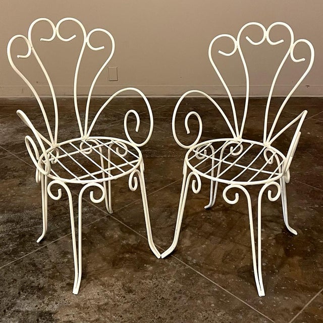 Mid-Century French Wrought Iron 6-Piece Garden Salon Set For Sale In Baton Rouge - Image 6 of 18