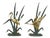 Mid-Century Heron and Duck Figurines in Brass and Green Metal, 1950s, Set of 2 For Sale