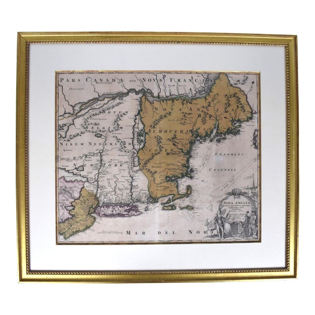 Homann, Johann Baptist (1663-1724) Nova Anglia. Septentrionali Americæ Implantata Anglorumque Coloniis Florentissima Geographice Exhibita Â Ioh For Sale