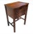 1940s Vintage Chippendale 2-drawer mahogany side table with Stenciled leather top. Serpentine front. Good vintage...