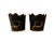 Vintage Petite Black & Giit / Gold Tole Monteith Style Cachepot / Cache Pot / Planters With Hand Painted Bow Details, a Pair For Sale - Image 4 of 6