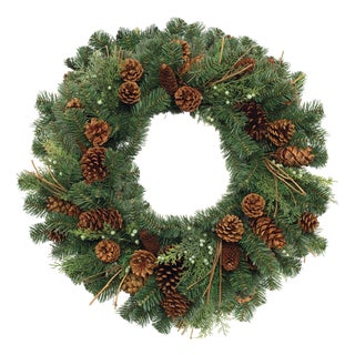 Mixed Pine and Pinecone Wreath 32"D For Sale