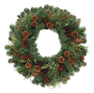 Mixed Pine and Pinecone Wreath 32"D