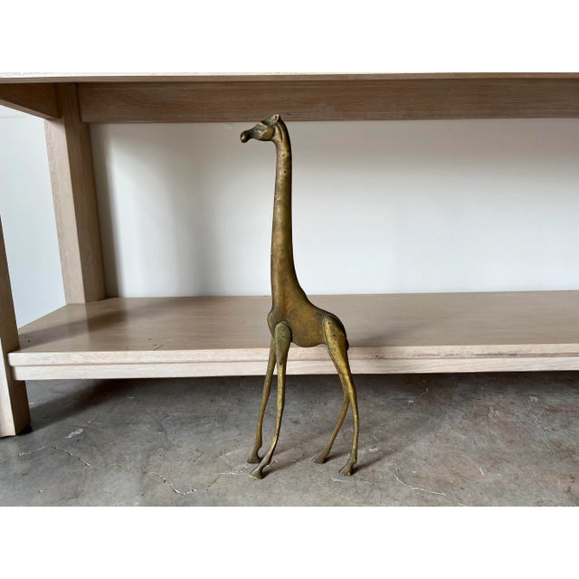 70"s Vintage Art Handmade Solid Brass Giraffe Sculpture/ Sold For Sale - Image 9 of 13