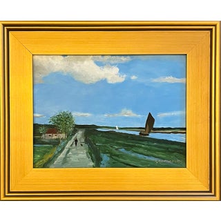 Oil Painting of a Netherlandish Landscape by Satori Gregorakis For Sale