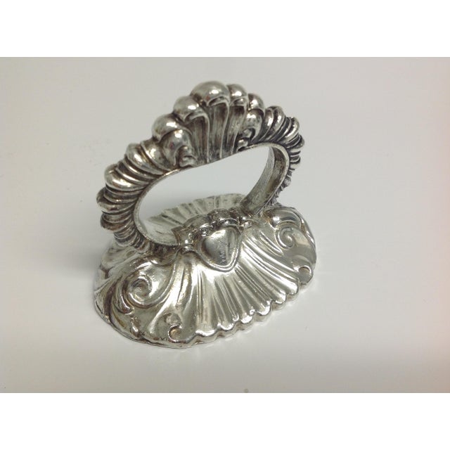 Vintage, English Georgian-Style, silver plate handle for an entree dish, or covered silver plate serving dish. In...