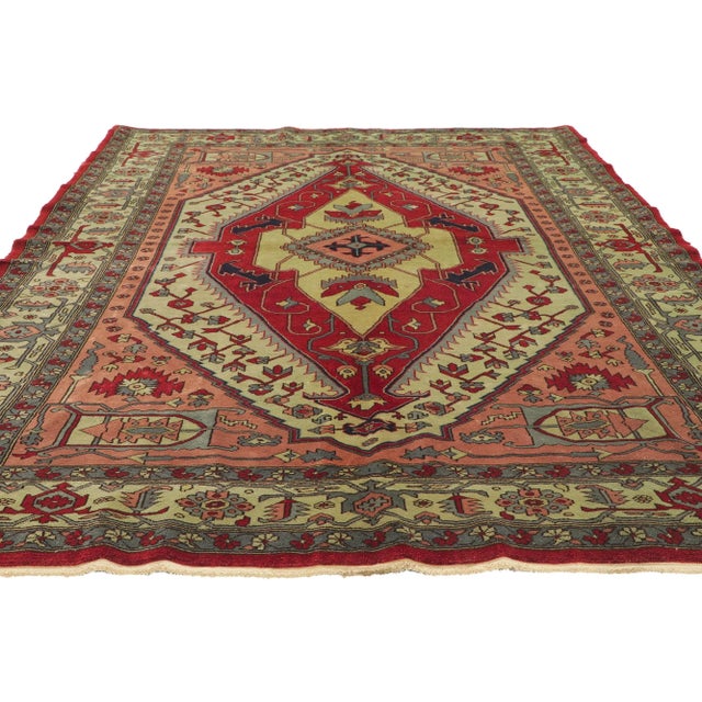 Tribal Vintage Egyptian Serapi Rug - 05'09 X 07'07 For Sale - Image 3 of 10