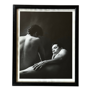 Vintage Black & White Photograph of Two Nude Men